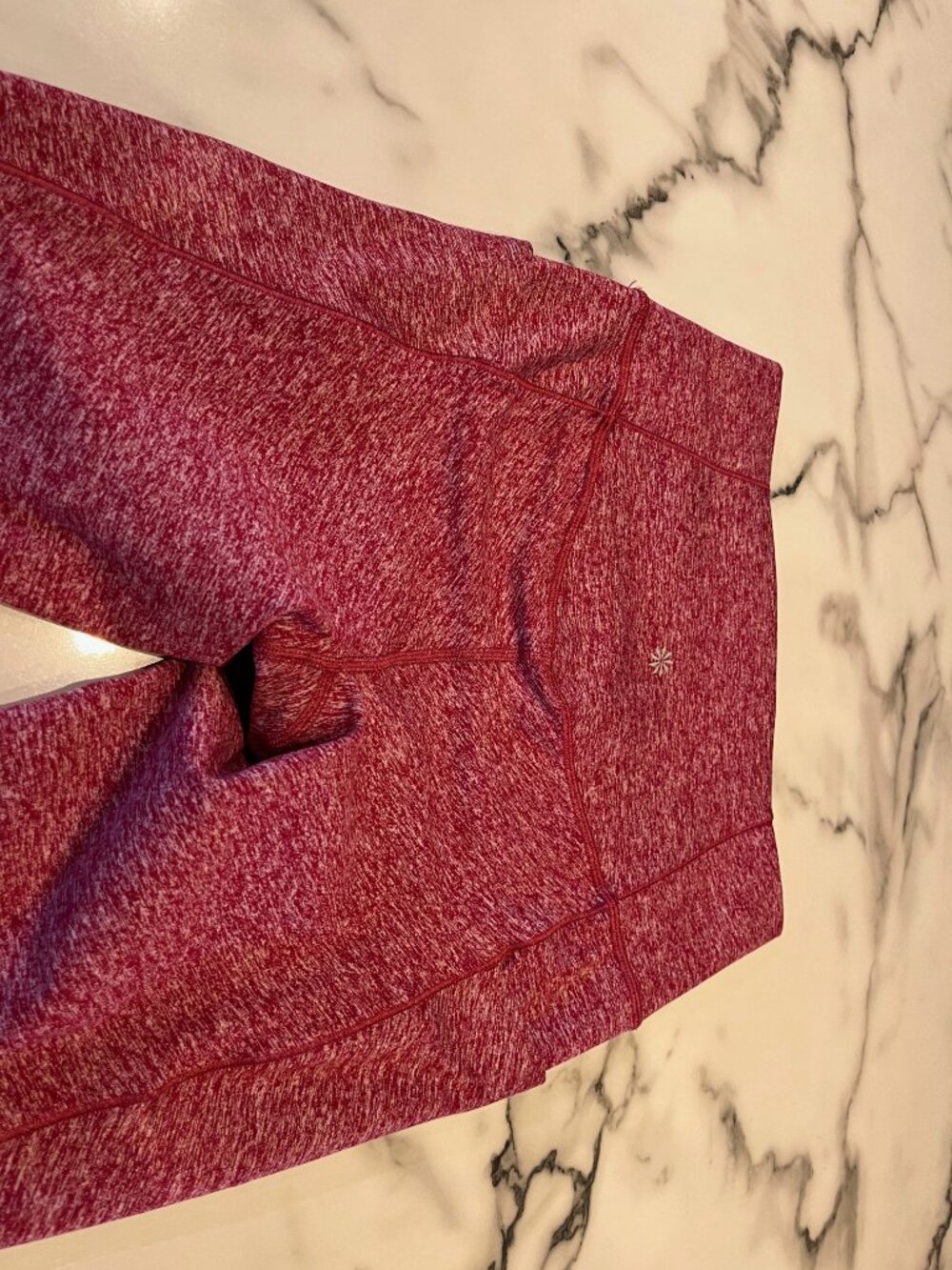 Athleta Salutation Stash Pocket II Leggings Heather Red High Rise - Size Small - Picture 6 of 12